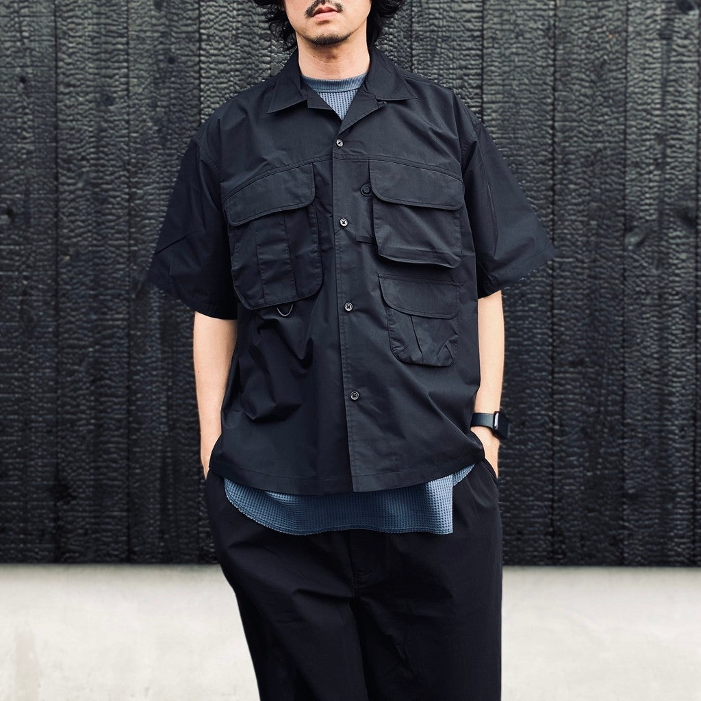 TECH MULTI TOOL POCKET SHIRT S/S SOLID #BLACK [BE-86026]