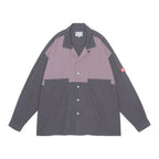 COLOURED COTTON TWILL OPEN SHIRT #CHARCOAL [CES29SH04]