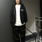 HEAVY WEIGHT FULL ZIP HOODED SWEAT SHIRT ( TYPE-2 ) #BLACK [24FW-WMC-SS02]