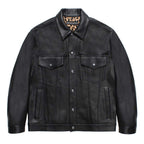 LEATHER TRUCKER JACKET ( TYPE-2 ) #BLACK [25FWE-WMO-BL02]