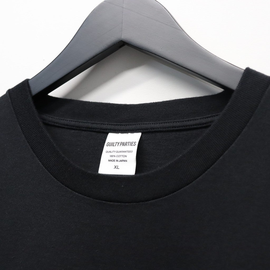 WASHED HEAVY WEIGHT CREW NECK T-SHIRT ( TYPE-11 ) #BLACK-RED [26SS-WMT-WT12]