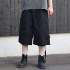 Heavy Cargo Short With Damaged(AGED CANVAS) #BLACK [M-P3-PT10]