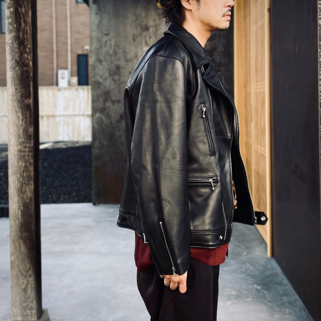 DOUBLE RIDERS LEATHER JACKET ( TYPE-2 ) #BLACK [25FW-WMO-BL03]