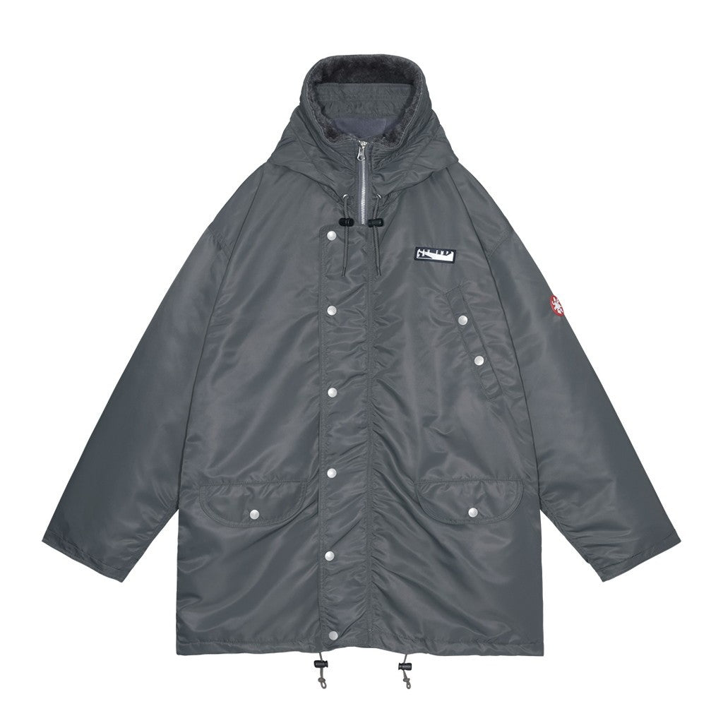 SYNTH FUR HOOD ZIP COAT #GREY [CES28JK06]