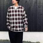 OMBRE CHECK OPEN COLLAR SHIRT L/S ( TYPE-1 ) #BROWN [26SS-WMS-OC11]
