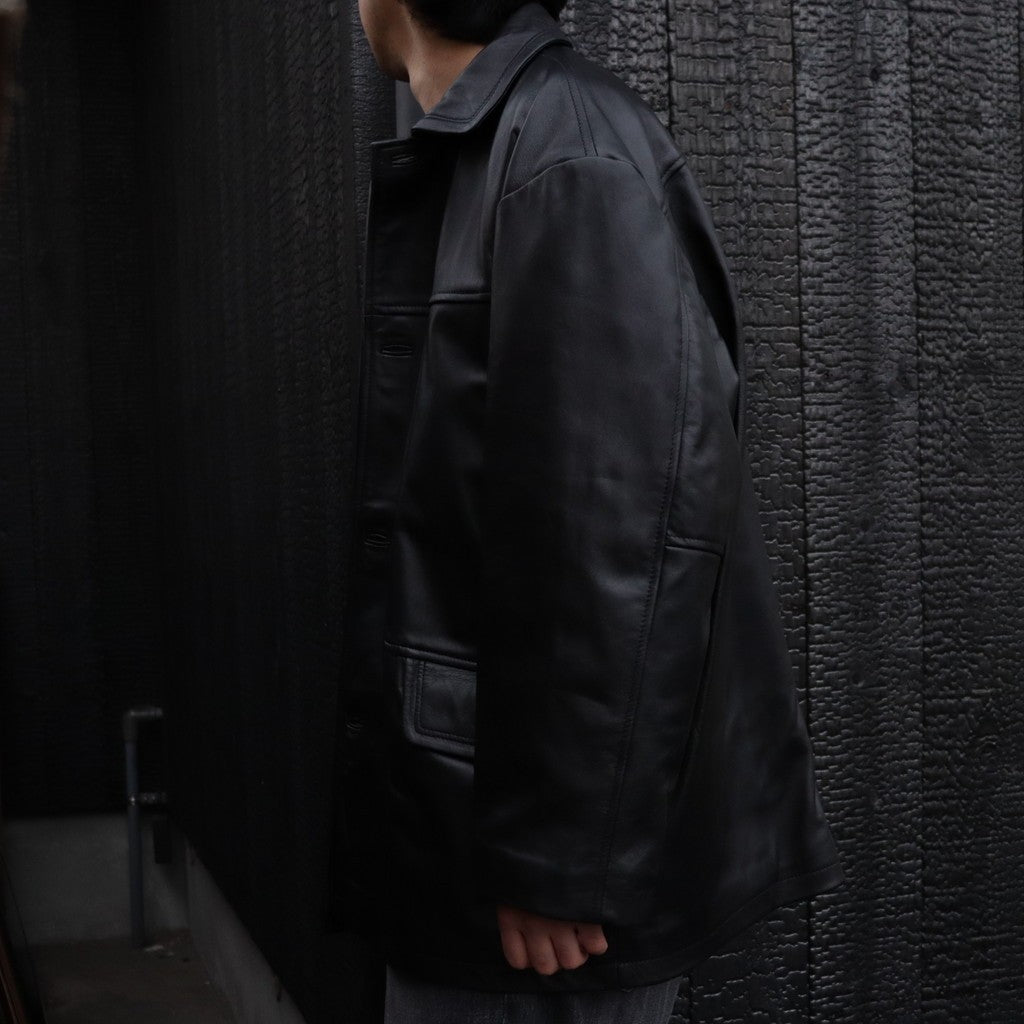 LEATHER BPP JACKET #BLACK [tc22f022]