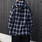 Ombre Plaid Hooded Shirt #Black Plaid [SD26S-SH03]