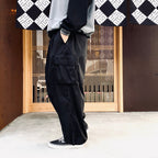 STRIPE BAGGY CARGO PANTS #Black [SU26-B06]