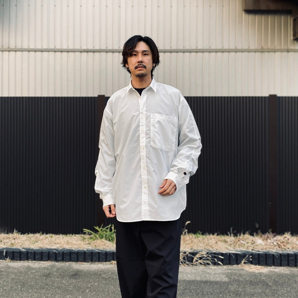 TECH REGULAR COLLAR SHIRT L/S SOLID #WHITE [BE-81026]