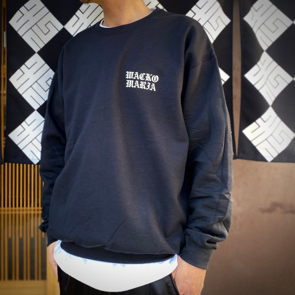 CREW NECK SWEAT SHIRT ( TYPE-1 ) #BLACK/WHITE [26SSE-WMC-SS06]
