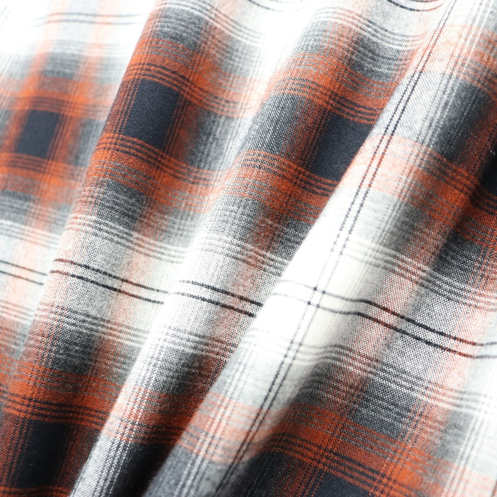 OMBRE CHECK OPEN COLLAR SHIRT L/S ( TYPE-1 ) #BROWN [26SS-WMS-OC11]
