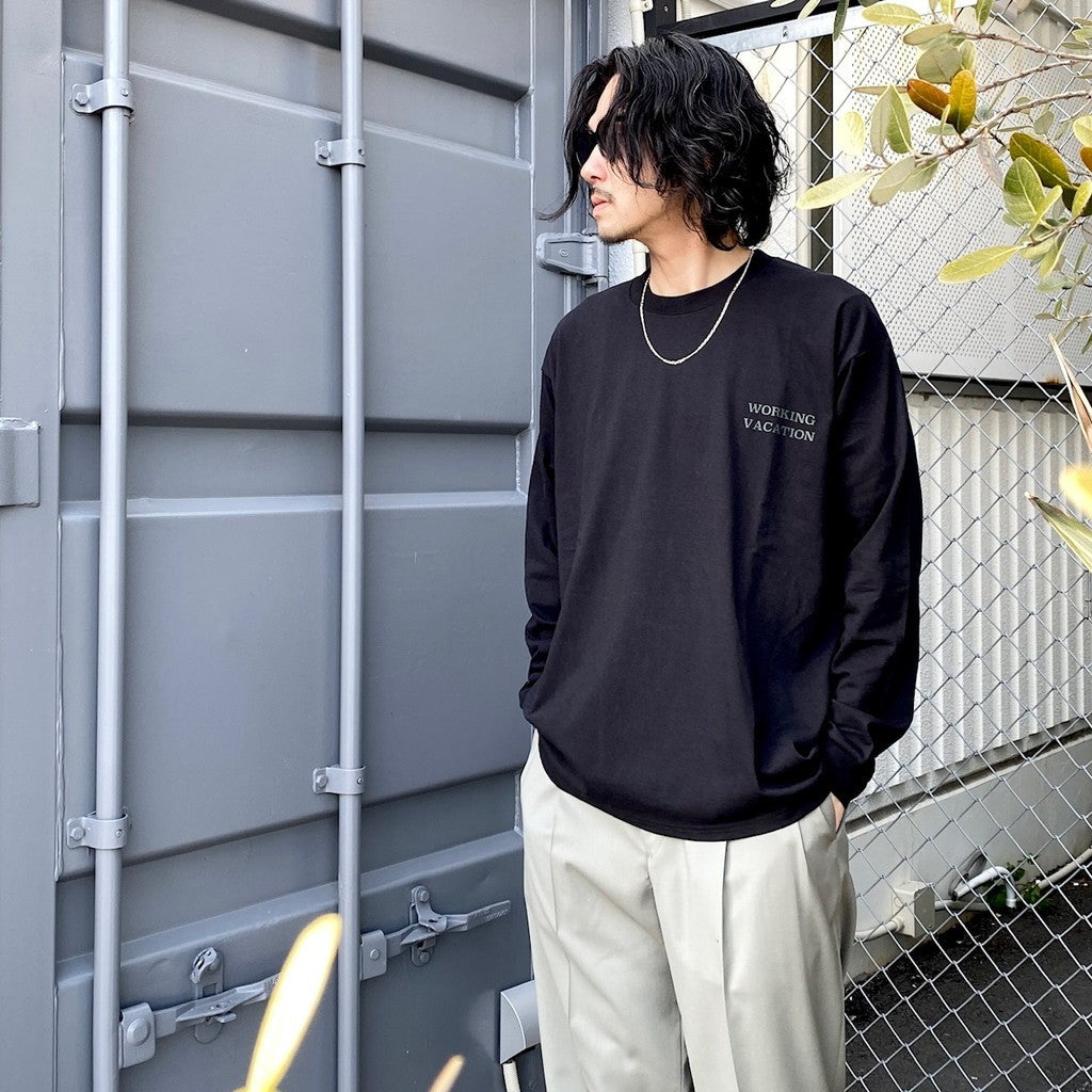 徽章長袖 T 卹 #黑色 [SC2410-LT01]