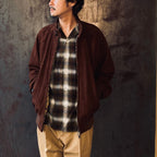 OMBRE CHECK OPEN COLLAR SHIRT L/S ( TYPE-1 ) #KHAKI [25FW-WMS-OC05]