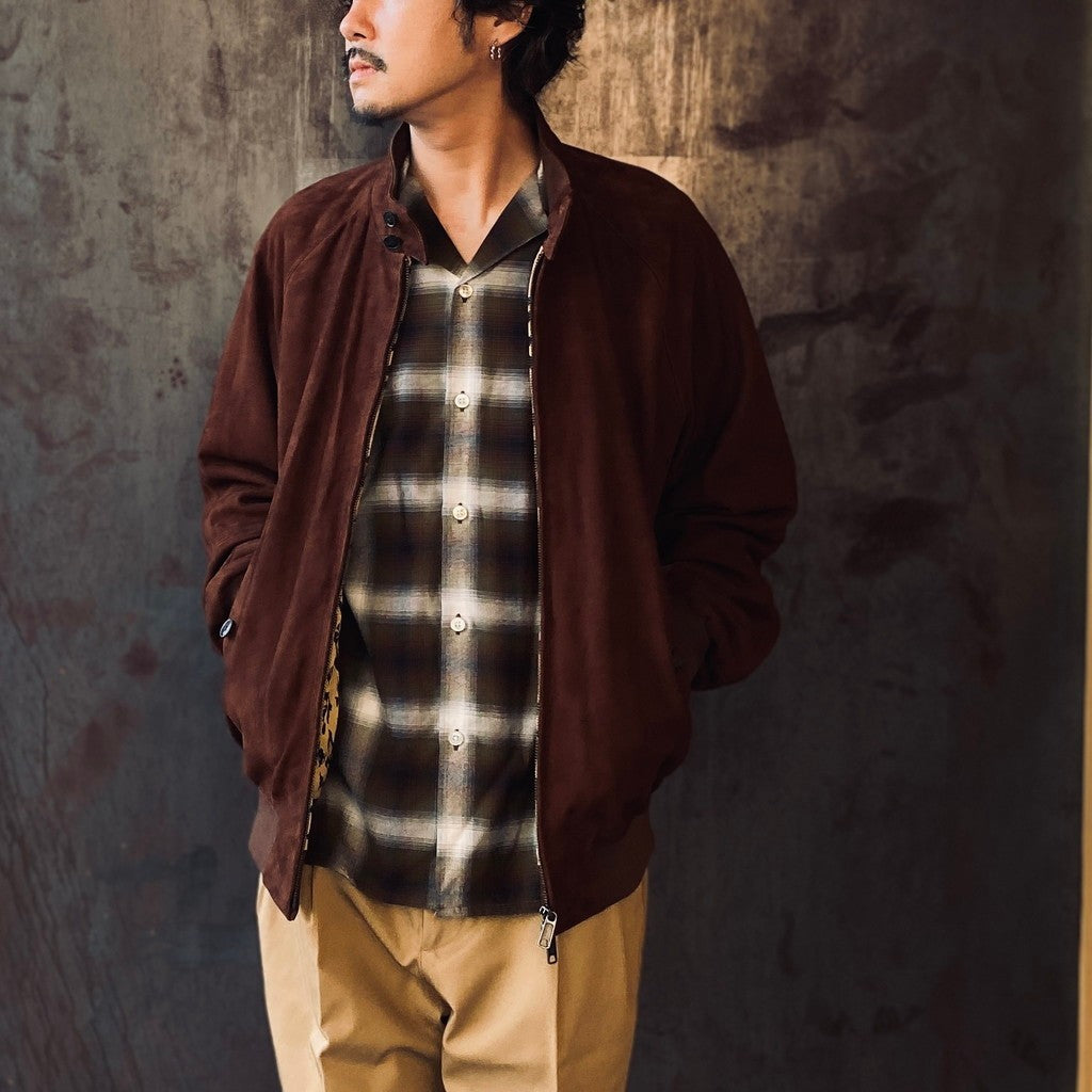 OMBRE CHECK OPEN COLLAR SHIRT L/S ( TYPE-1 ) #KHAKI [25FW-WMS-OC05]