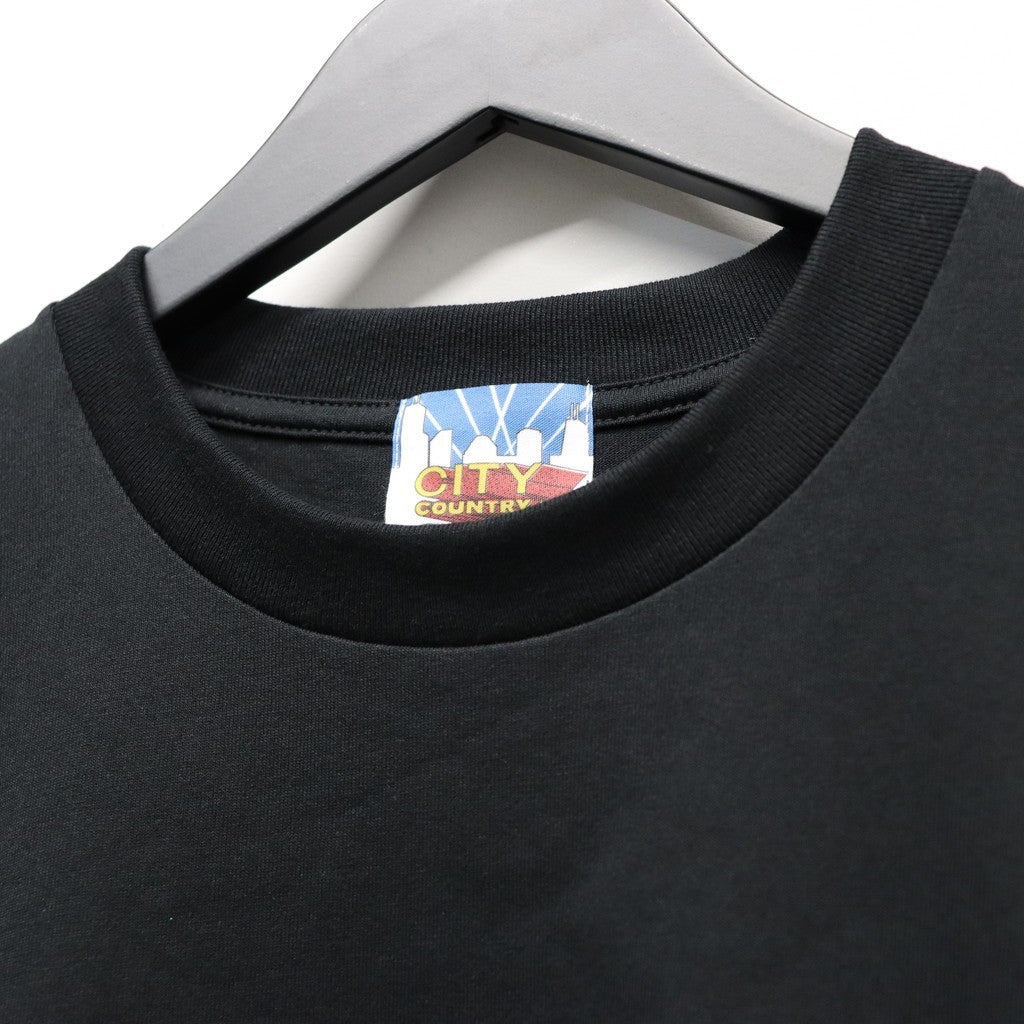 COTTON T-SHIRT_CITY HOUE #BLACK [CCC-261T007]