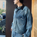 Leather Collar Denim Jacket #Indigo [SD26F-JK01]