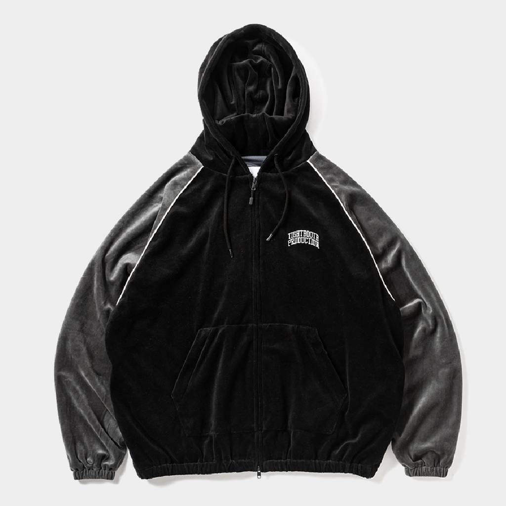 VELOUR PIPING HOODED JKT #Black [FW25-JK10]