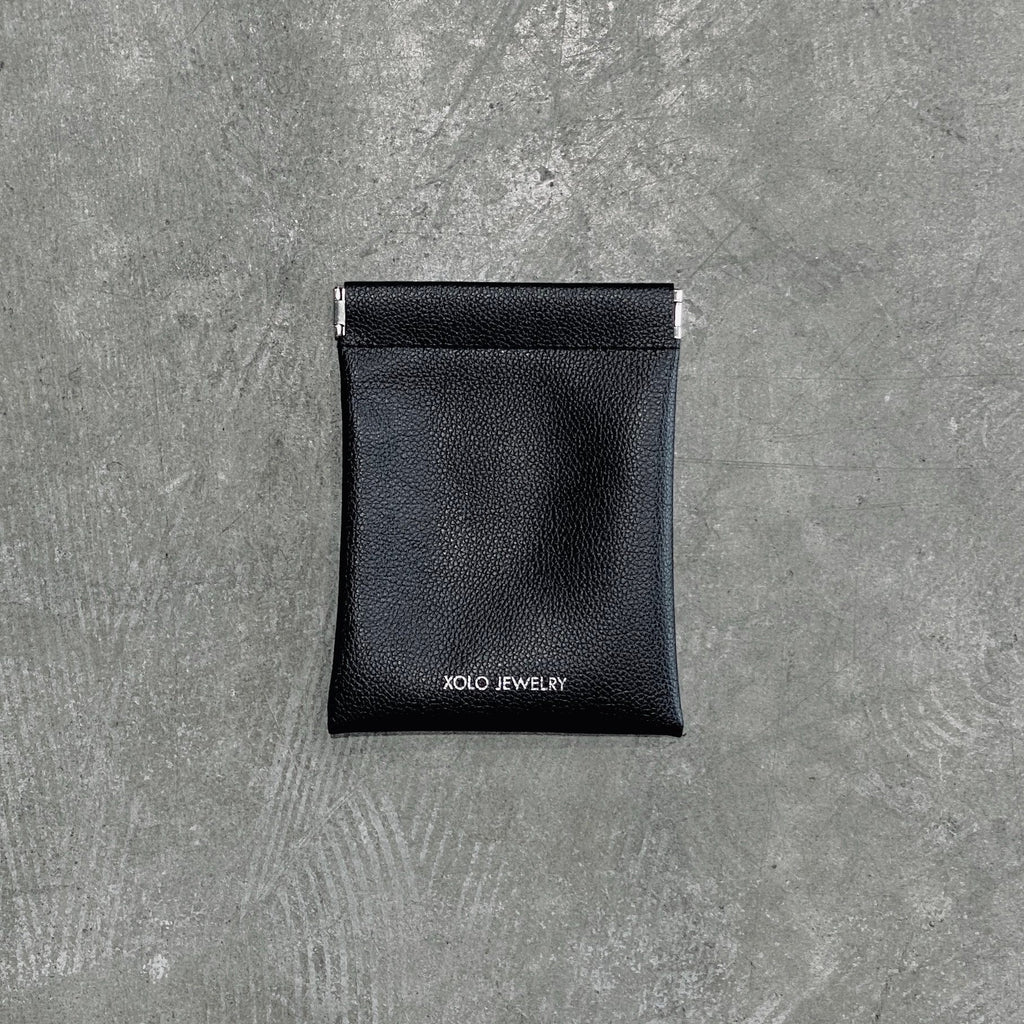 Triangle Leather Necklace -Black- #BLACK/SILVER [XOLN001-45-BLK]