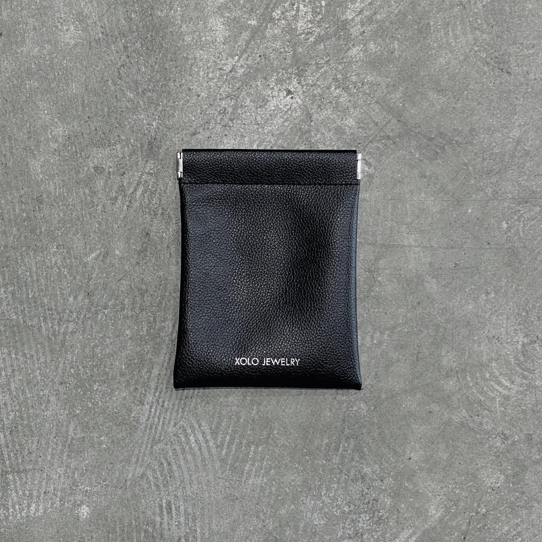 Triangle Leather Necklace -Black- #BLACK/SILVER [XOLN001-45-BLK]