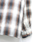 OMBRE CHECK OPEN COLLAR SHIRT L/S ( TYPE-2 ) #BROWN [26FWE-WMS-OC02]