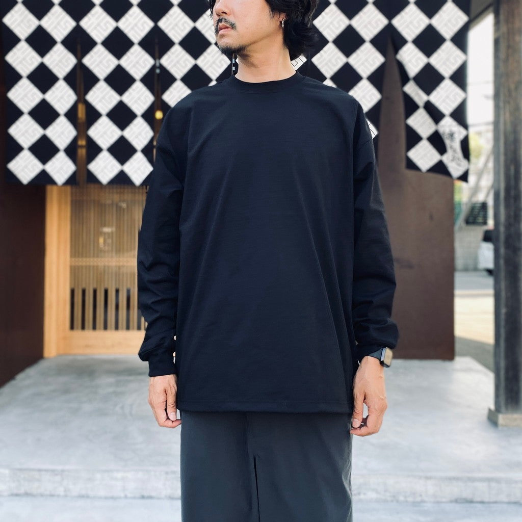 TECH DRAWSTRING TEE L/S #BLACK [BE-31026W]