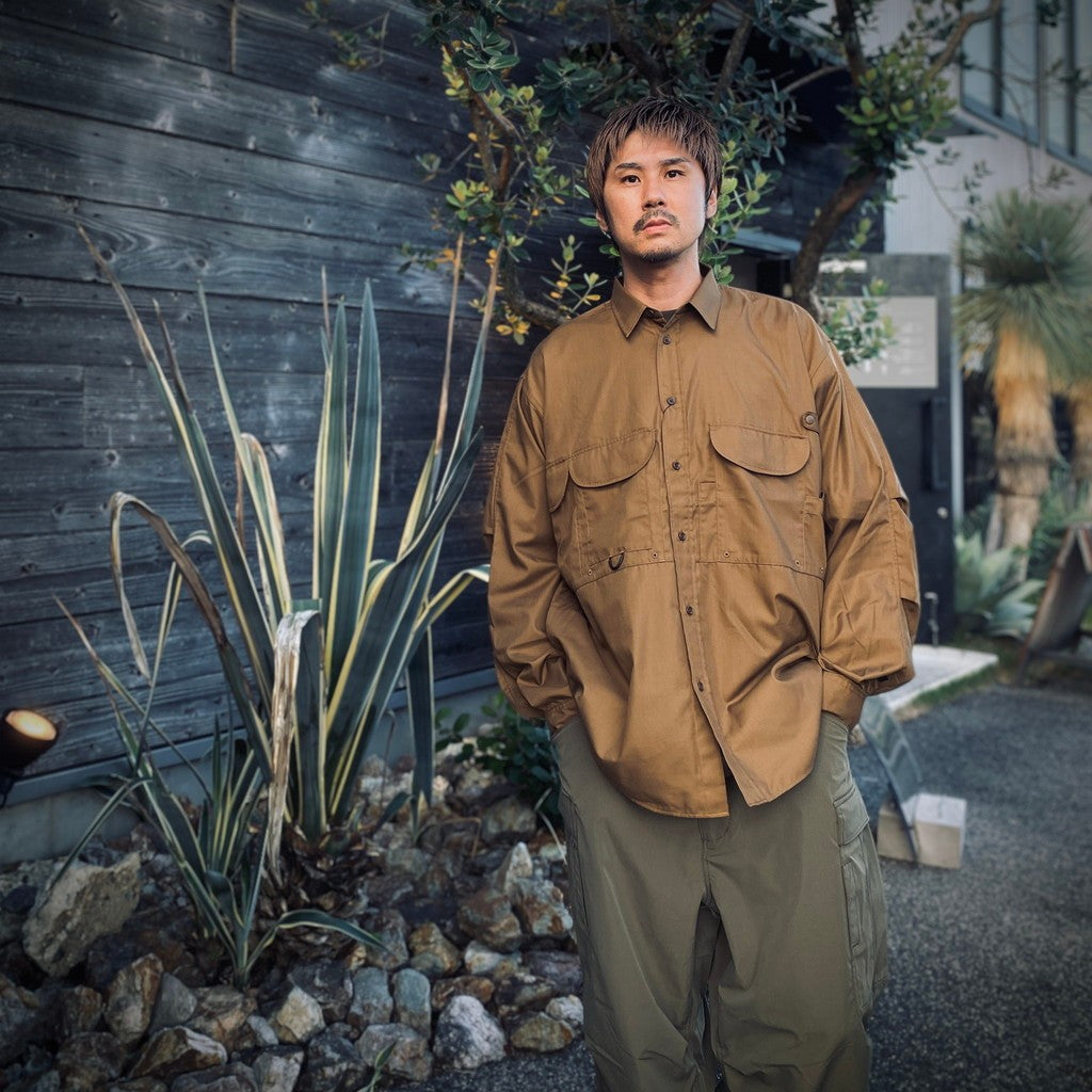 新品FW25最新 High Gauge Shirring L/S T-shirt 門倉太久斗/22世紀ジェダイ slash shirt black / TXA-TENGA by