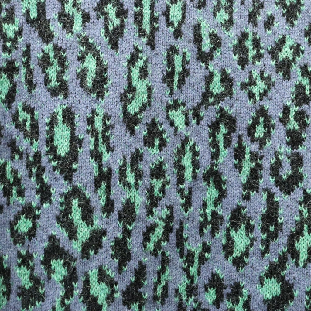 LEOPARD MOHAIR JACQUARD CARDIGAN #BLUE [26FW-WMK-KN17]