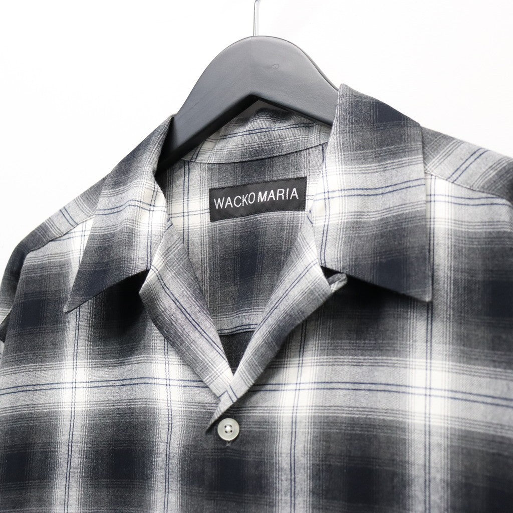 OMBRE CHECK OPEN COLLAR SHIRT L/S ( TYPE-1 ) #GRAY [26SS-WMS-OC11]