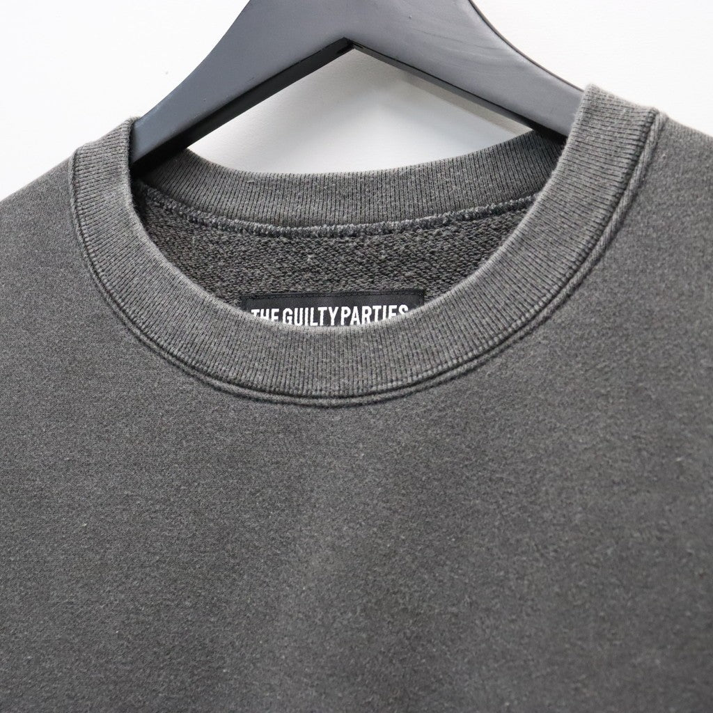 WASHED MIDDLE WEIGHT CREW NECK SWEAT SHIRT ( TYPE-2 ) #GRAY/BLACK [26FWE-WMC-SS04]
