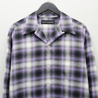 OMBRE CHECK OPEN COLLAR SHIRT L/S (TYPE-1) #PURPLE [25FW-WMS-OC05]