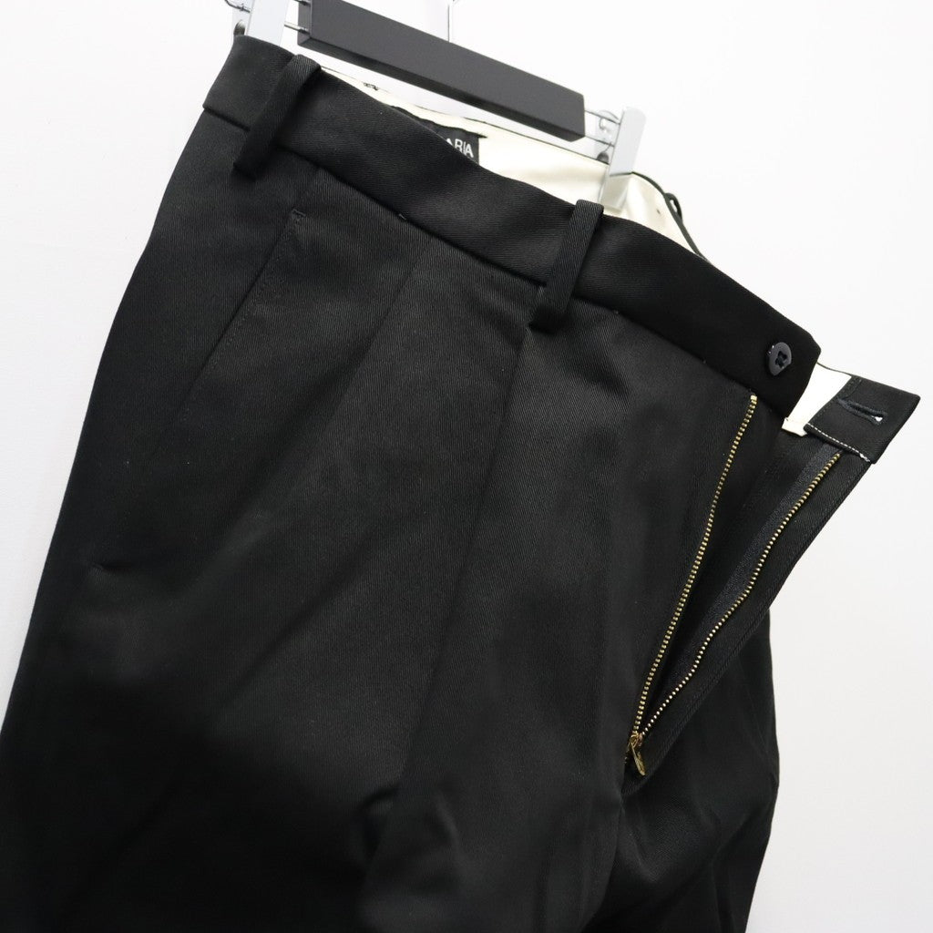 DOUBLE PLEATED CHINO TROUSERS ( TYPE-1 ) #BLACK [26FWE-WMP-PT01]