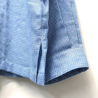 Double Gauze Plaid Open Collar Shirt #Off x Blue [SD26S-SH02]