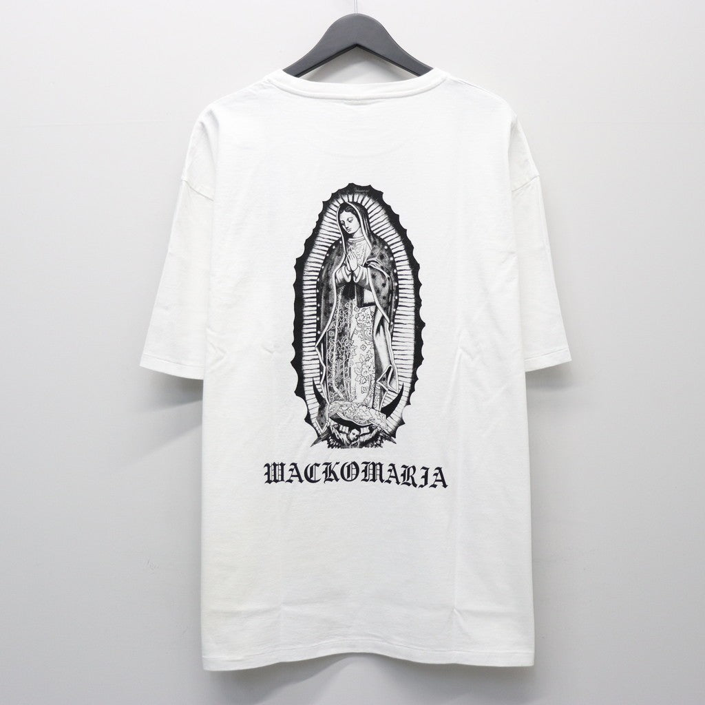 WASHED HEAVY WEIGHT CREW NECK T-SHIRT ( TYPE-1 ) #WHITE/BLACK