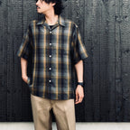 OMBRE CHECK OPEN COLLAR SHIRT S/S ( TYPE-1 ) #GRAY [26SS-WMS-OC09]
