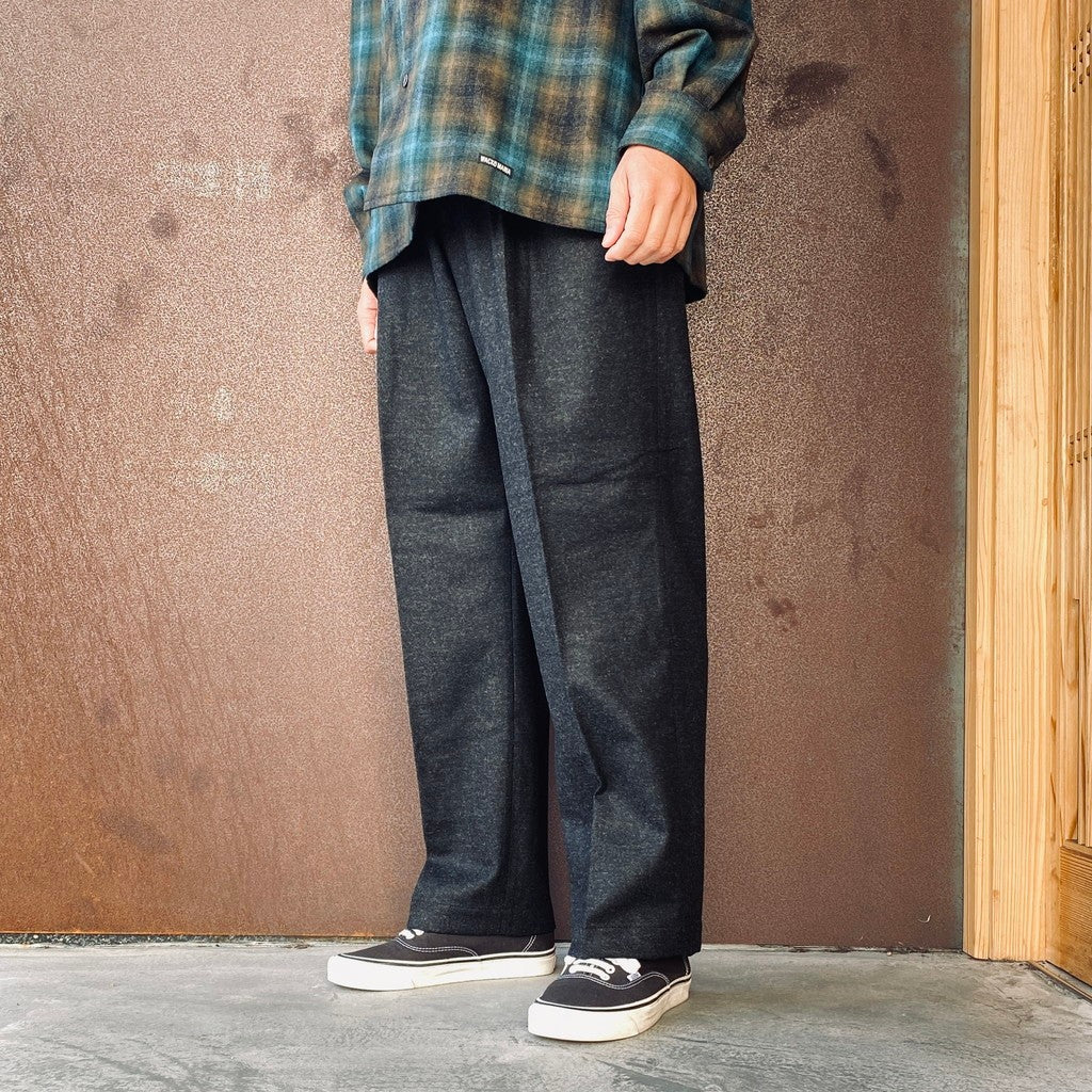 DOUBLE PLEATED WOOL TROUSERS ( TYPE-1 ) #CHARCOAL [26FW-WMP-PT03]