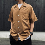 OPEN COLLAR SHIRT S/S ( TYPE-2 ) #BROWN [26SS-WMS-OC19]