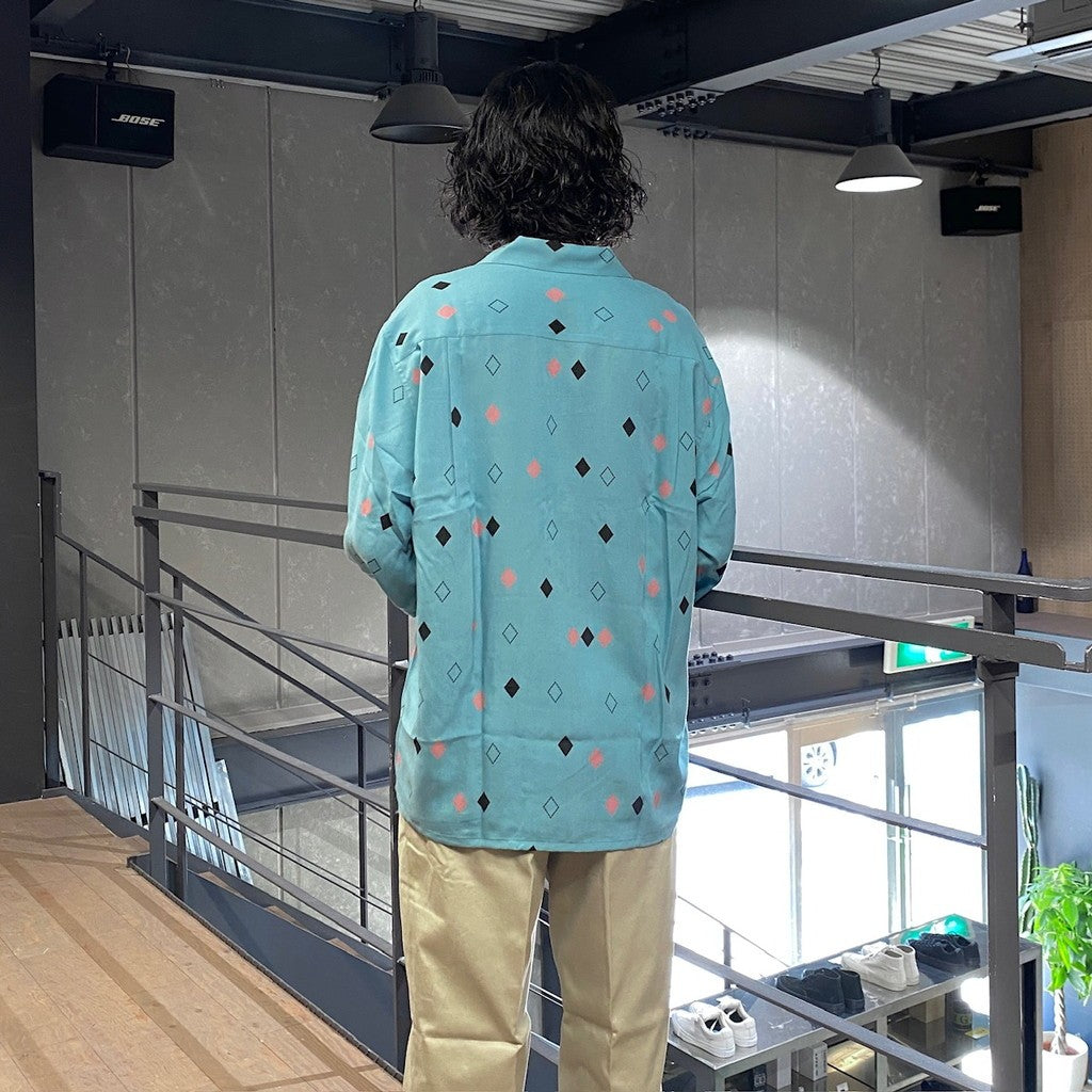 夏威夷長袖襯衫（3 款）#綠松石色 [24FW-WMS-HI04]