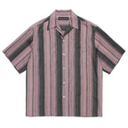 OMBRE STRIPED OPEN COLLAR SHIRT S/S #PINK [26SS-WMS-OC12]
