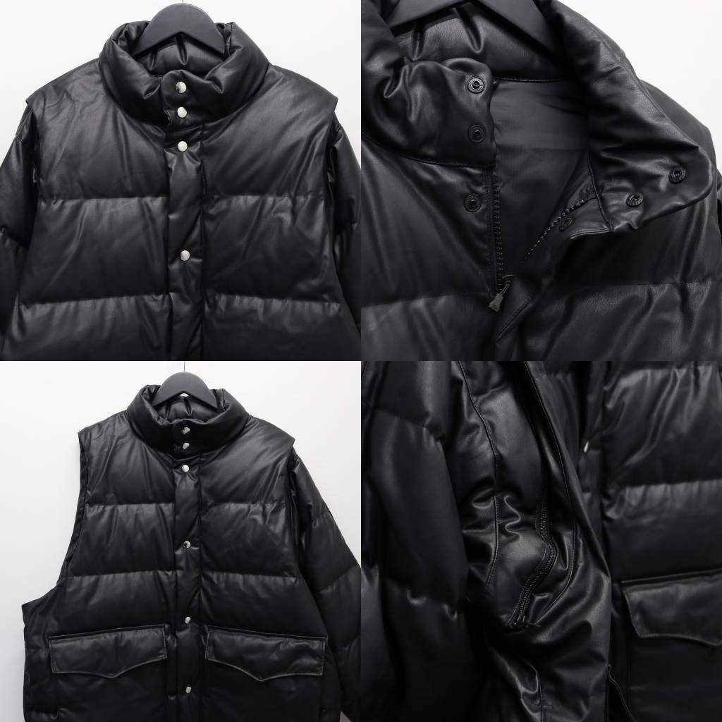 TECH 2WAY SYNTHETIC SKIN DOWN JACKET #BLACK [BW-41025W]