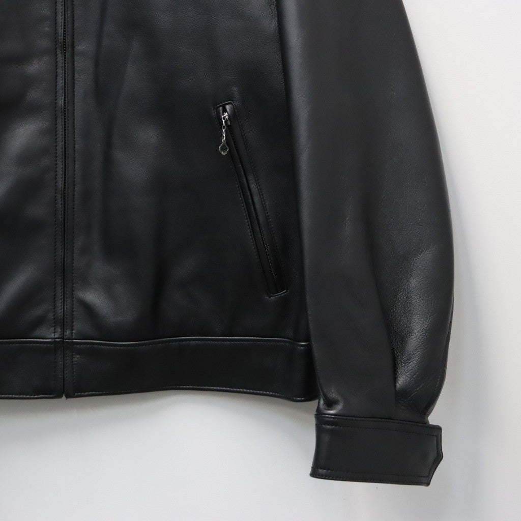 SINGLE RIDERS LEATHER JACKET ( TYPE-2 ) #BLACK [26FWE-WMO-BL04]