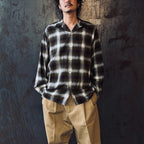OMBRE CHECK OPEN COLLAR SHIRT L/S ( TYPE-1 ) #KHAKI [25FW-WMS-OC05]