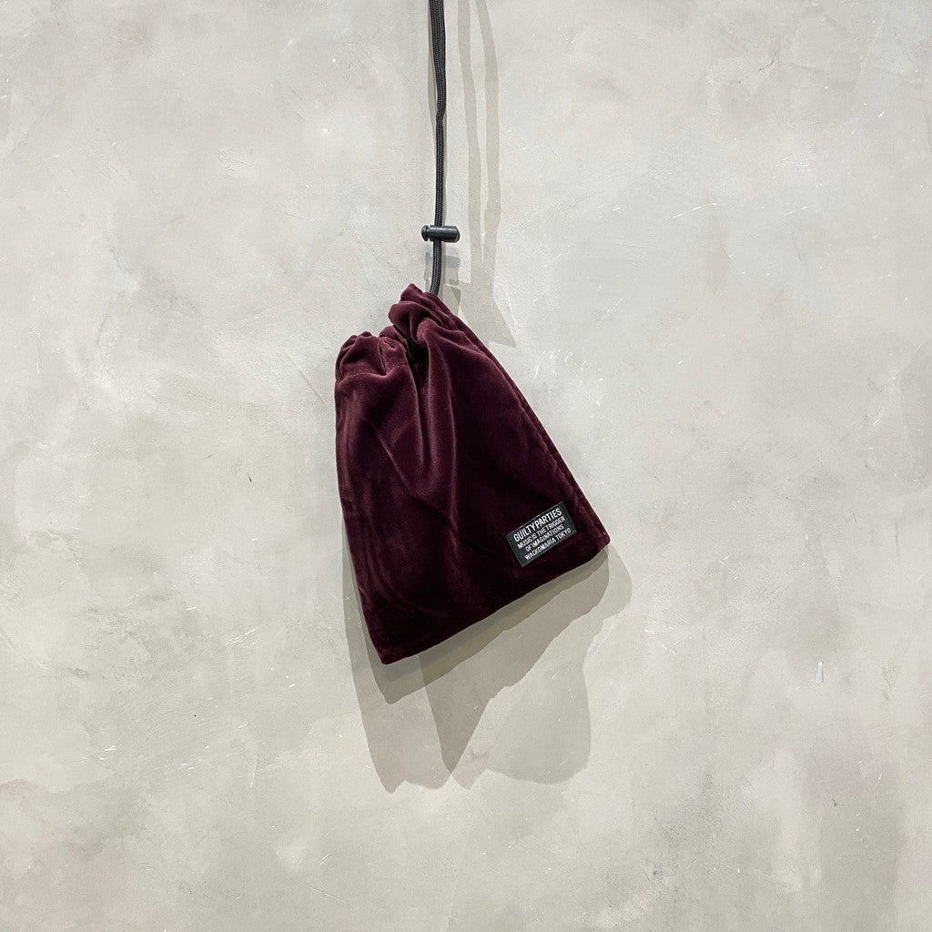 VELVET SHOULDER POUCH #BURGUNDY [24FWE-WMA-BG01]