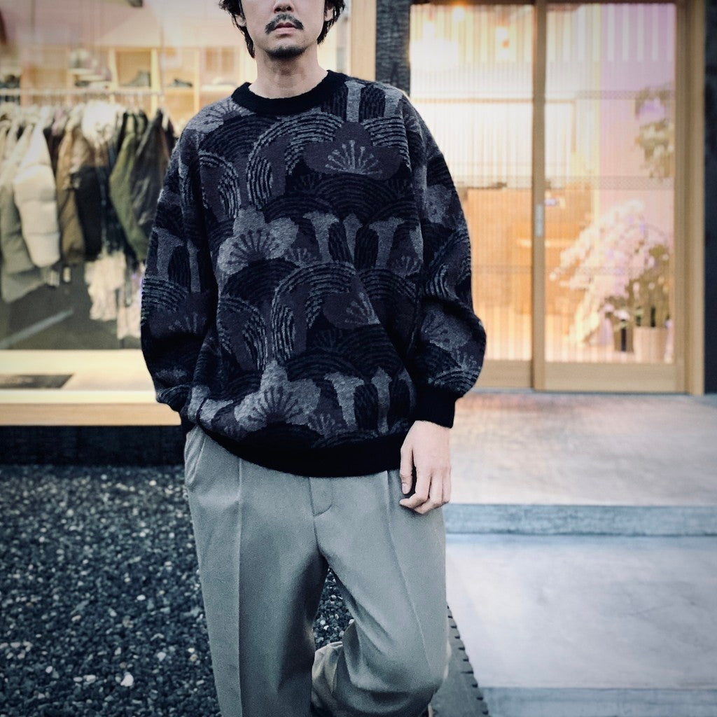 KABUTO MOHAIR CREW KNIT #Black/Grey [25FW_KN01]