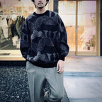 KABUTO MOHAIR CREW KNIT #Black/Grey [25FW_KN01]