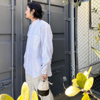 TECH BUTTON DOWN SHIRT L/S STRIPE #GRAY [BE-80024]