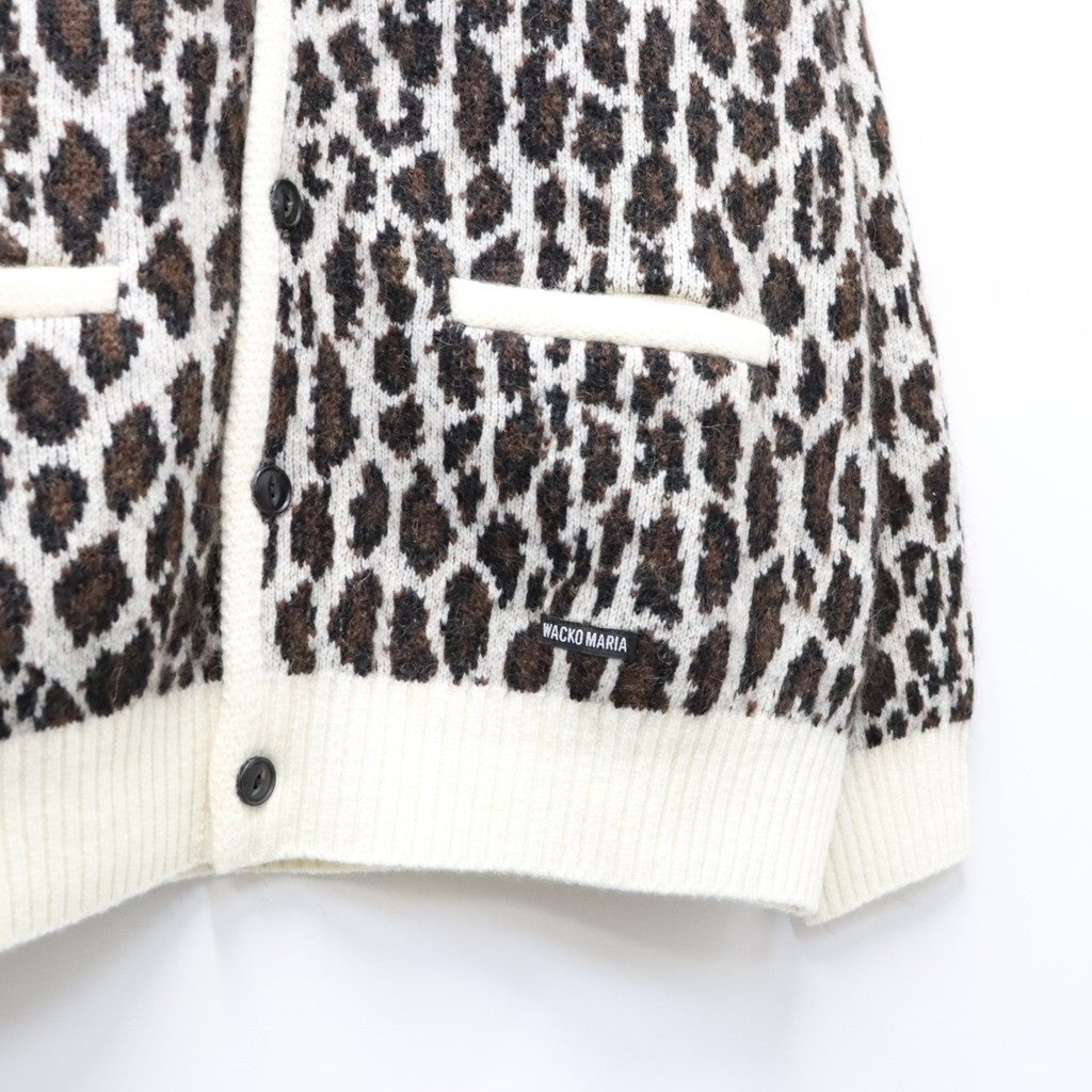 LEOPARD MOHAIR JACQUARD CARDIGAN #WHITE [26FW-WMK-KN17]