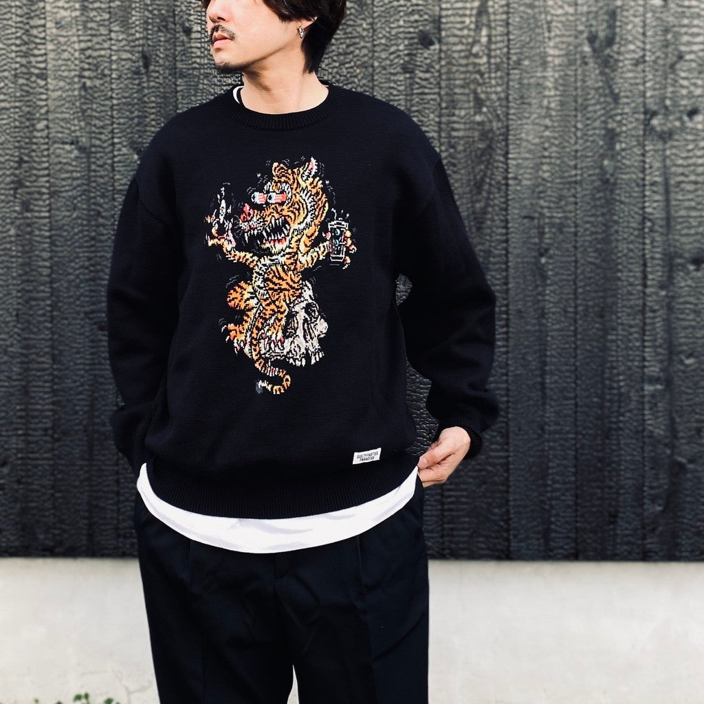 TIM LEHI | JACQUARD SWEATER #BLACK [26SS-WMK-KN07]