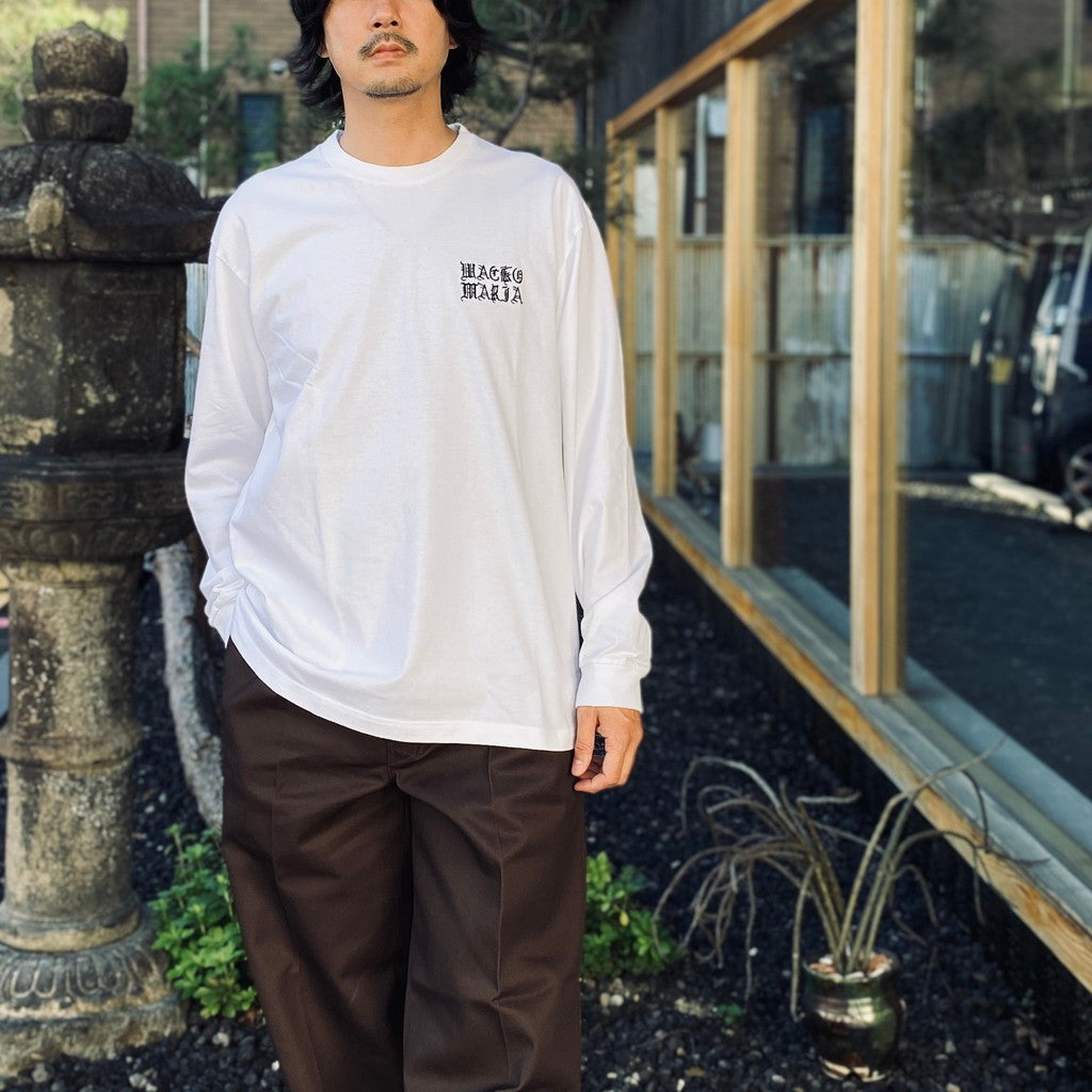 WASHED HEAVY WEIGHT CREW NECK LONG SLEEVE T-SHIRT ( TYPE-2 ) #WHITE [26FW-WMT-LT02]