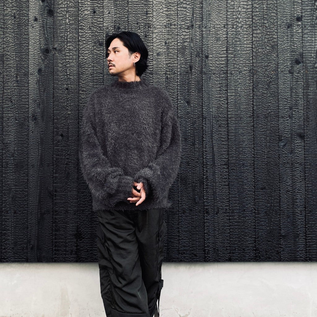Classic Shaggy Knit Jumper (FUR KNIT) #CHARCOAL [M-P4-KW3]