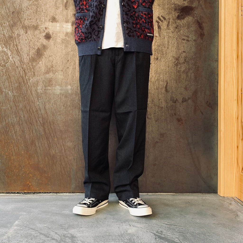 DOUBLE PLEATED CHINO TROUSERS ( TYPE-2 ) #CHARCOAL [25FW-WMP-PT02]